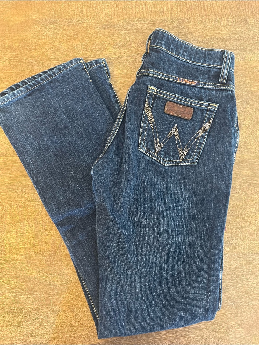 Wrangler Women's Dark Blue Boot-Cut Jeans - Size 3/4 x 34